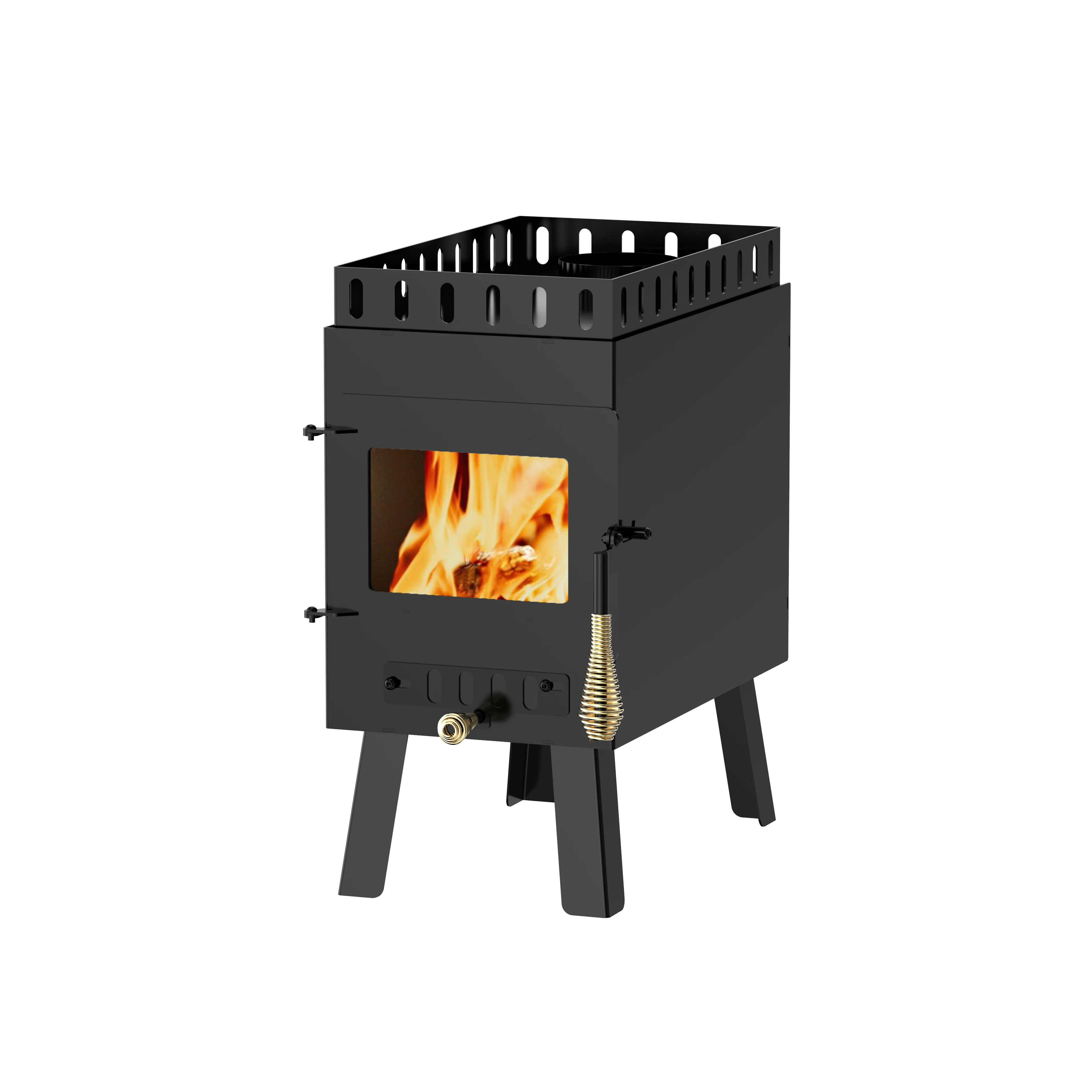 

Tiny Sauna Stove with a 2" Lip Around the Top of the Stove to Hold Hot Rocks Portable Sauna Tent Stove