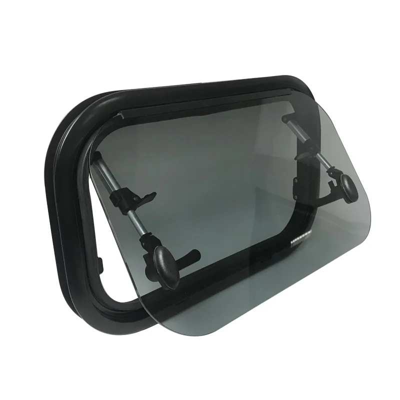 Rv Camper Round Corner Tempered Glass Window caravan Window with Aluminum Hinge for Motor Caravan Custom Sizes