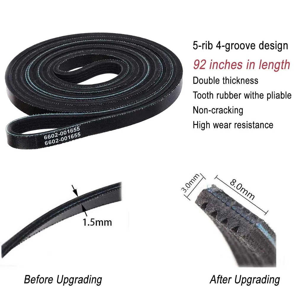 6602-001655 Dryer Drum Belt for Samsung Dryer 5PH2337,935594,6602-001314,PS4133825,AP4373659,6602-001314,1935594,LB1655