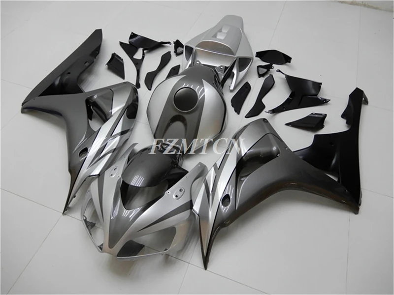 4Gifts New ABS Motorcycle Whole Fairings Kit Fit For HONDA CBR1000RR 2006 2007 06 07 Bodywork Set Custom Silver Grey Black