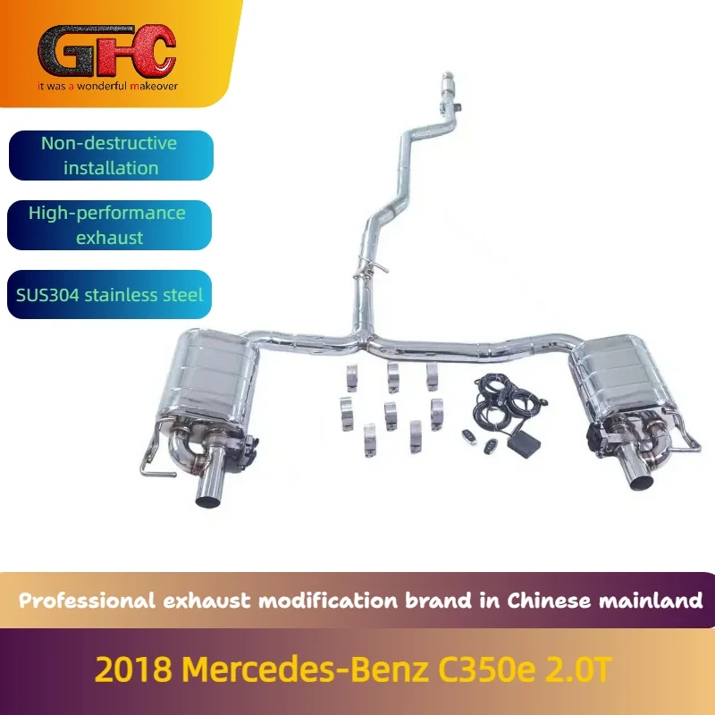 GFC brand for 2018 Mercedes-Benz C350e 2.0T Wagon Catback high-performance variable valve exhaust with mufflers and tips