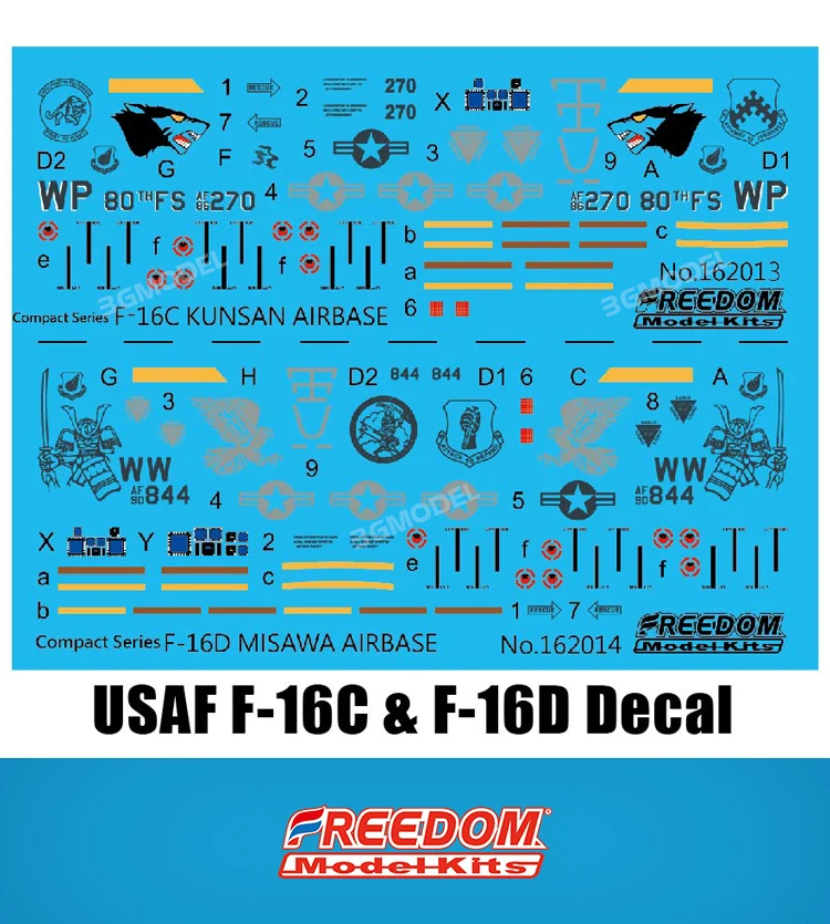 Freedom Q Version-Kit de maquette d'avion assemblé, double siège, simple, double, F162710, UStains F16C, D