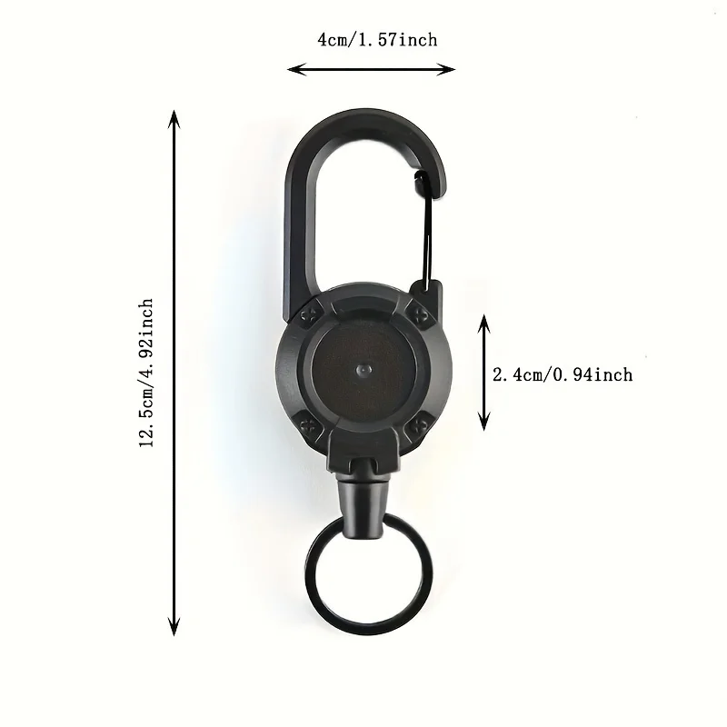Heavy Duty Retractable Keychain - Tactical Grade Steel Wire Rope with High Rebound, Easy Pull, Durable PP Material