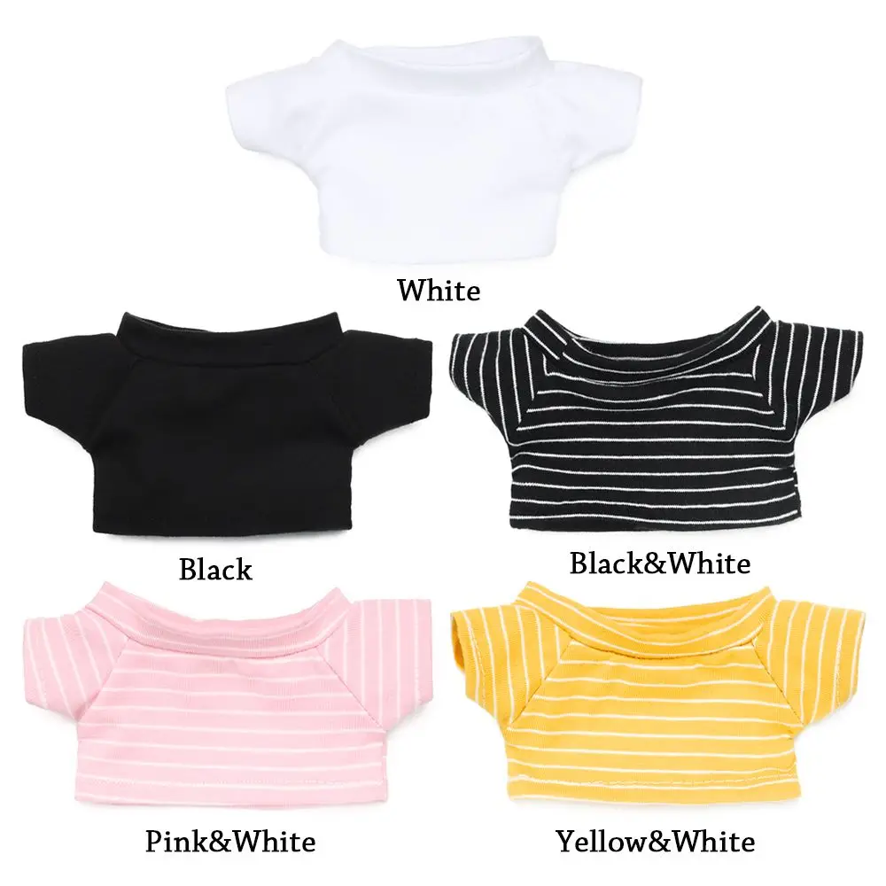 Gift Changing Dressing Game Playing House Stripes Short Sleeve Idol Doll Clothes Cotton Stuffed 20CM Doll T-shirt