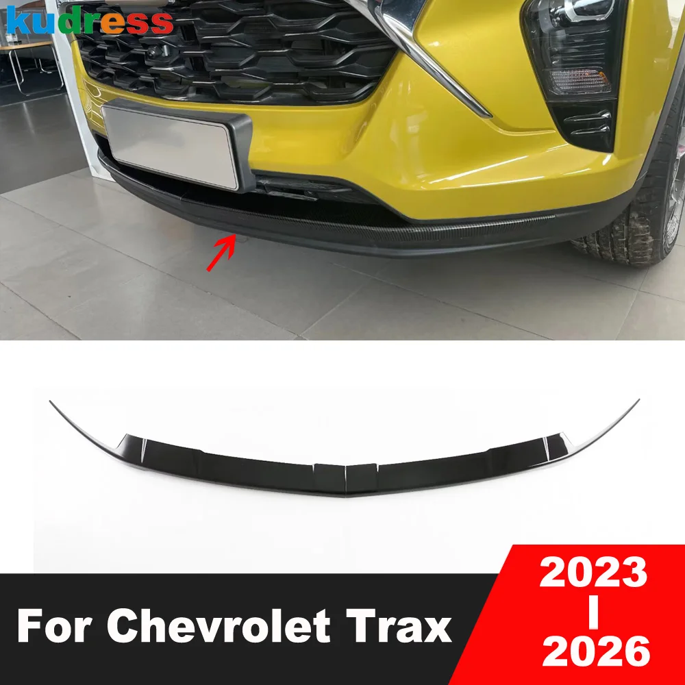 For Chevrolet Trax 2023 2024 2025 2026 Carbon Fiber Car Front Bottom Bumper Cover Trim Head Lower Grill Frame Trims Accessories