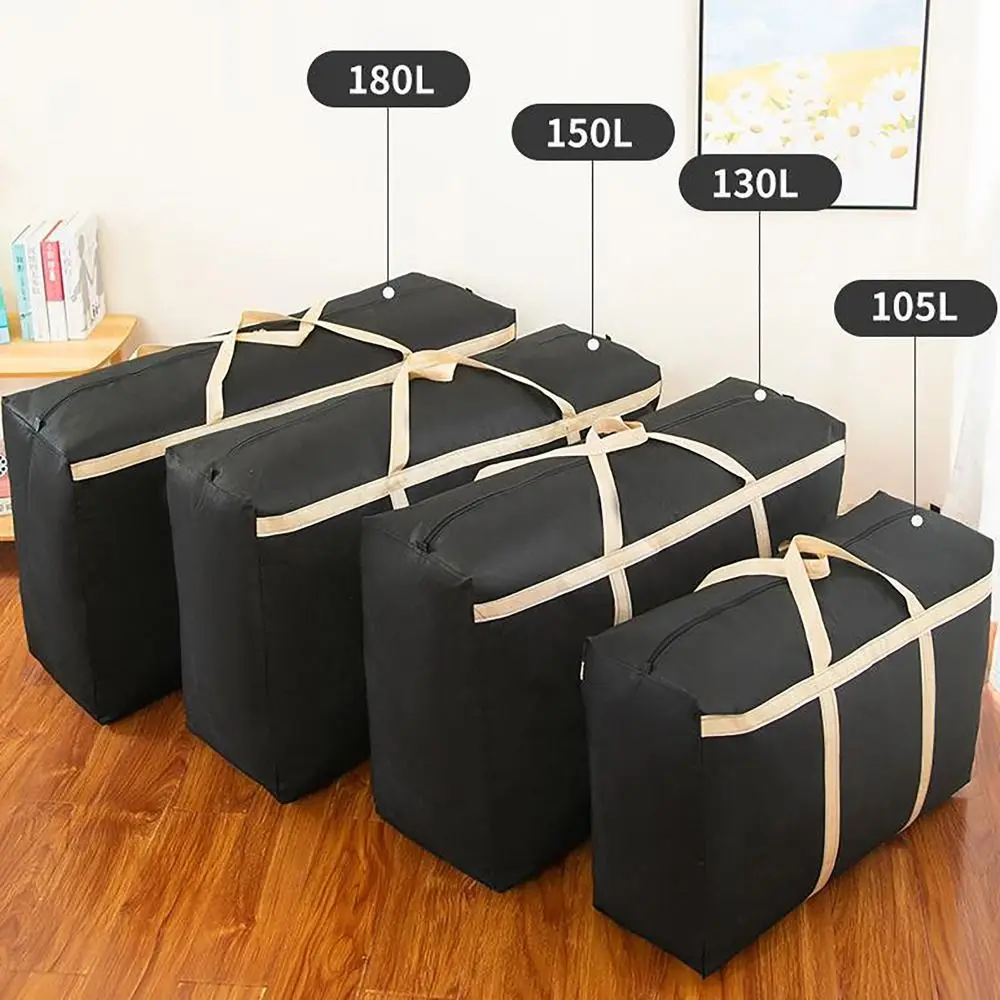 Large Capacity Clothes Storage Bags Moving Luggage Oxford Cloth Moving Tote Bag Bidirectional Zipper Closet Organizer