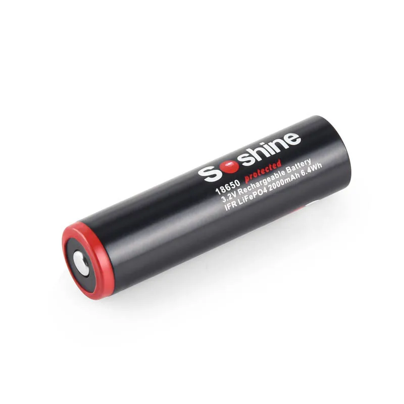 Soshine 2PCS/LOT 18650 3.2V 2000mAh LiFePO4 Rechargeable Battery With Protected