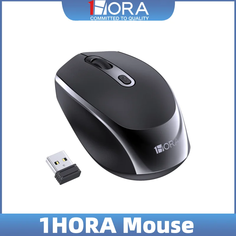 1HORA Wireless Mouse USB 2.4GHz Wireless Connection 3 Levels DPI Adjustable Low Power Consumption 60dB For Tablet Laptop Mac OS