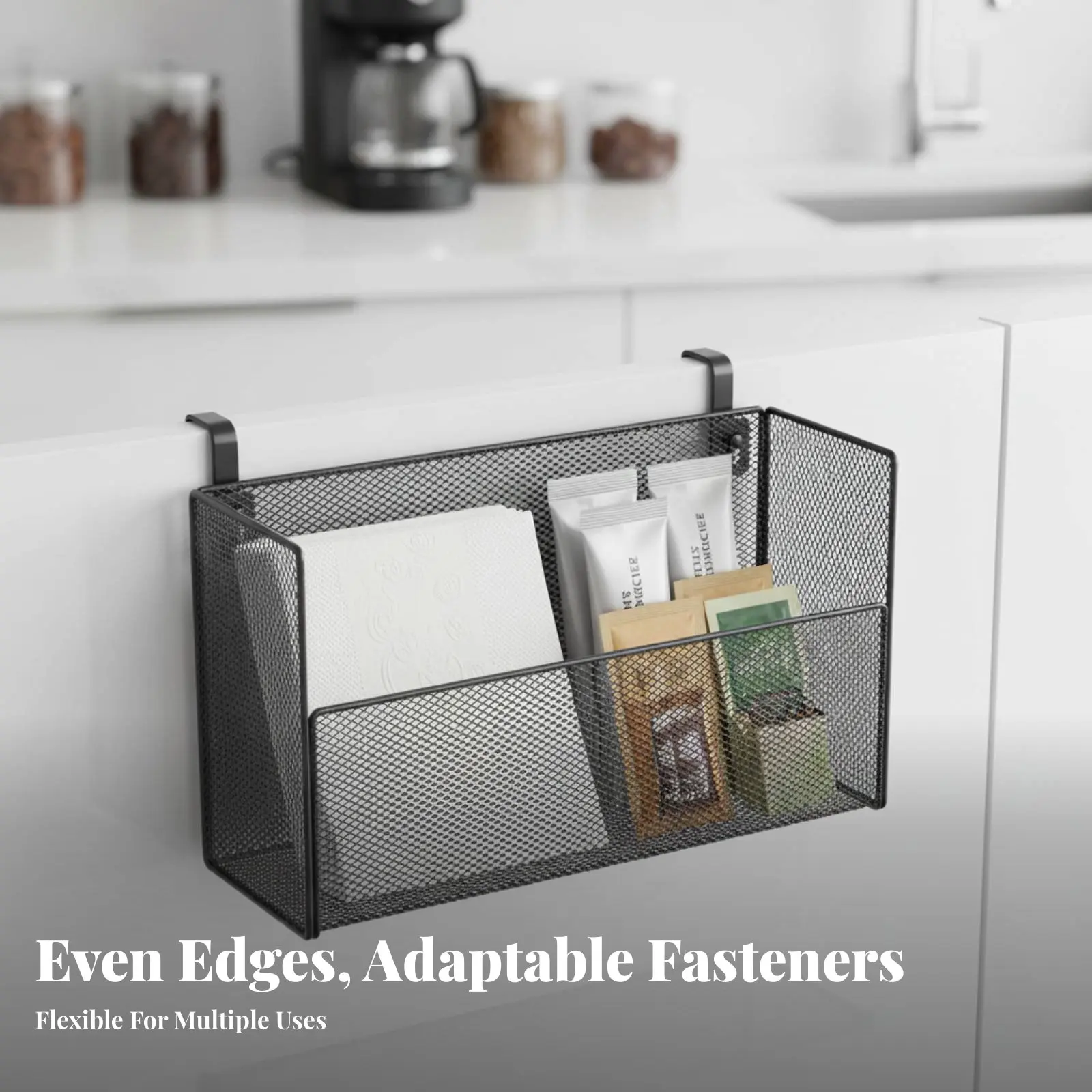 

Hanging Storage Box with Tissue Holder Multifunctional Multi-Compartment Tissue Box Space-Saving hanging designon Installation
