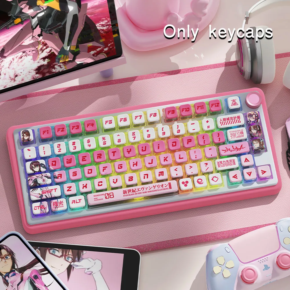 KYOMOT 122 Keys EVA 08 Machine Keycaps MSA Profile Game Theme Anime Key Cap For Cherry MX Switch DIY Mechanical Keyboard Keycap