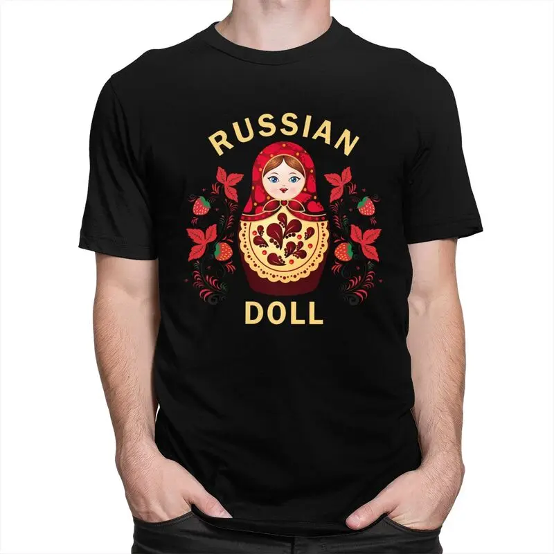 Custom Classic Babushka Matryoshka Russian Doll T Shirts Men T-shirt Casual Tee Oversized Tshirts Merch