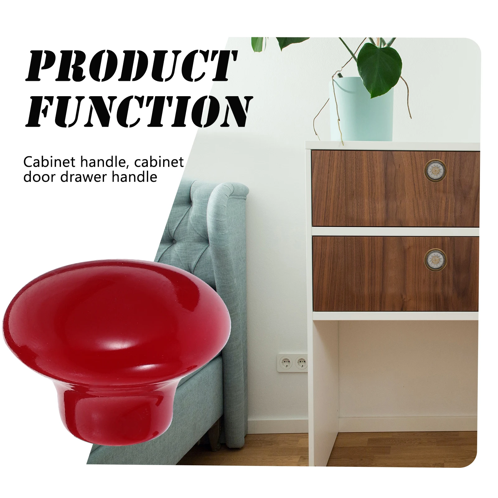5 قطعة مقابض الأبواب السيراميك المستديرة مقابض سحب دائم الأحمر دولاب درج مقبض كابينة مجموعة لأثاث المطبخ حجم S (24 مللي متر H