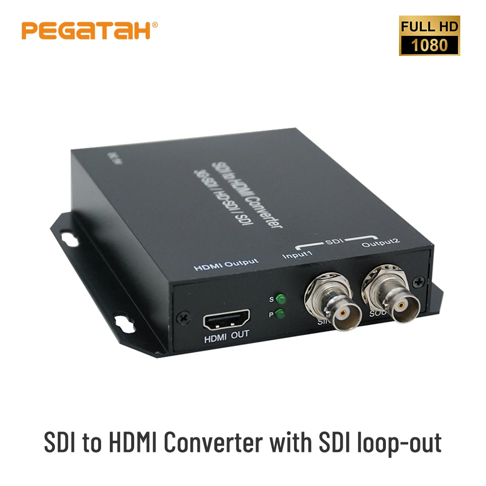 

2CH SDI to HDM Converter Support 3G HD SDI HDM output signal to audio and image embedded SDI Loopout for Camera Tester Converter