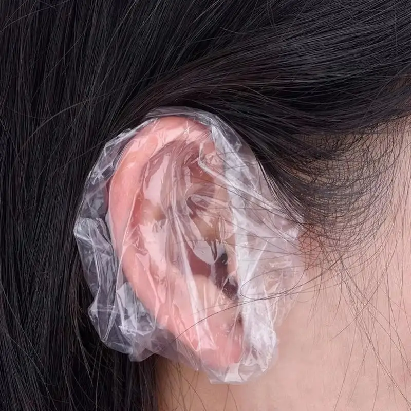 100/300/500Pcs Disposable Hairdressing Earmuffs Salon Clear Ear Cover Ear Protection Hair Dye Protect Cap Hair Color StylingTool