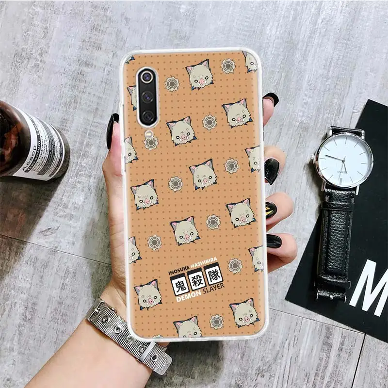 Demon Slayer Art Background Phone Case, Xiaomi Redmi Note 10, 9, 8, 11, 12 Pro, 11T, 11S, 11E, 10S, 9S, 9T, 8T, 8A, 7, 6, 5 Plus, Art Pattern