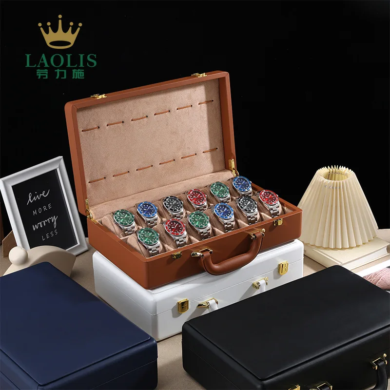 

Watch storage box, high-end handbag, leather 12 position watch display, jewelry collection, packaging box