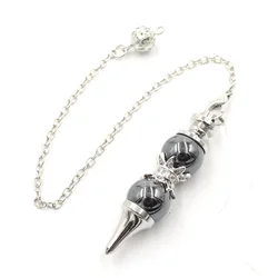 Round Crystal Pendulums Dowsing Divination Double Ball Natural Stone Healing Amethyst Tiger Eye Hematite Quartz Pendulo x251