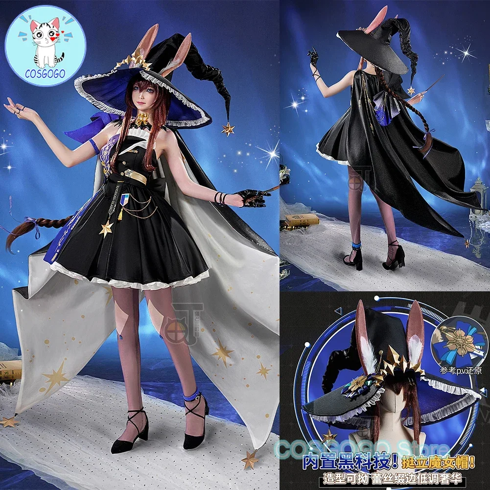 COSGOGO Arknights Amiya AMBIENCE SYNESTHESIA Game Suit Elegant Dress Cosplay Costume Halloween Party Role Play Outfit Women