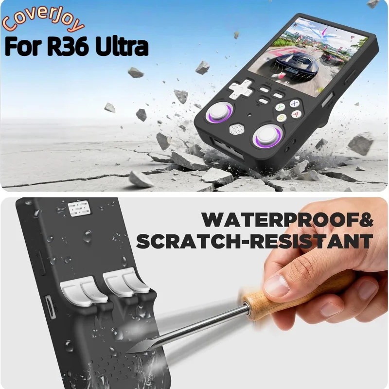 Funda protectora para consola de juegos R36S PLUS, funda de silicona protección contra caídas funda protectora Simple de Color sólido con cordón - AliExprs 44