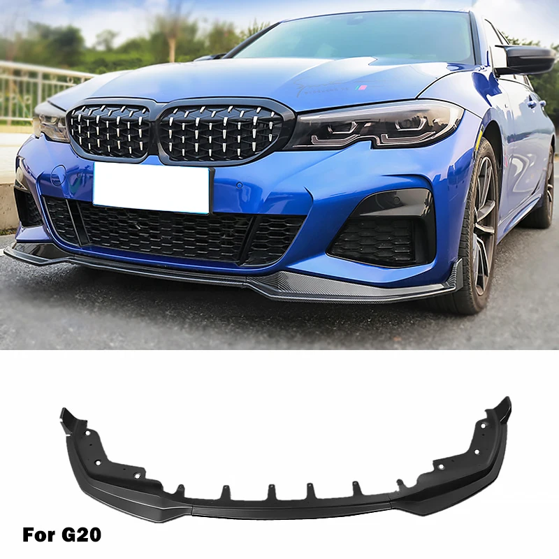 

For BMW 3 Series G20 G21 330i 340i M M Performan Front Bumper Lip Spoiler Splitters Diffuser Body Kit Carbon Fibre Pattern