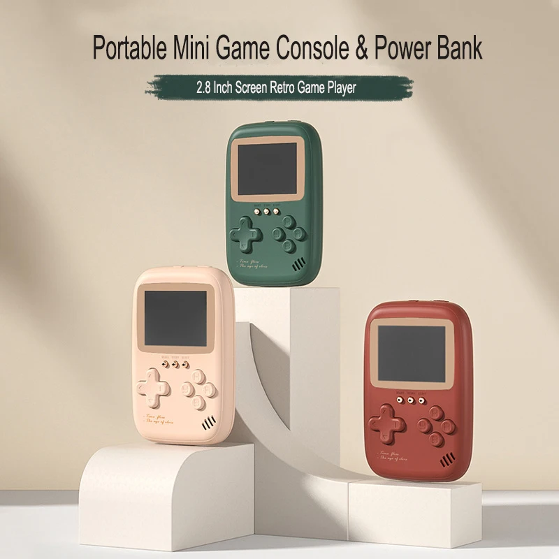 2.8-Inch Power Bank Video Game Dual USB Output Mini Handheld 10000mAh Large Capacity Portable Retro Game Console