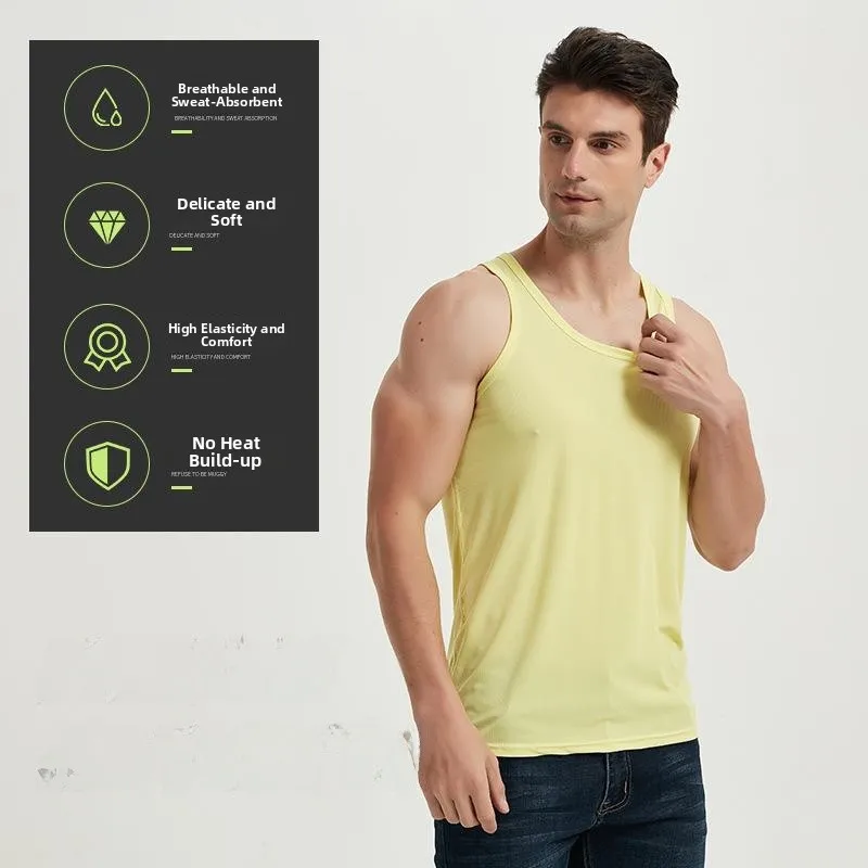 

Men's Ice Silk Vest Undergarment Sports Hurdles Lightweight Breathable Summer Base Layer Tank Top Comfortable Innerwear