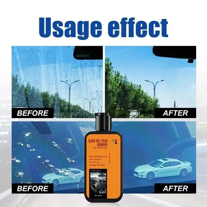 

Glass oil film remover, car window and windshield cleaning, stain removal, oil film cleaning agent