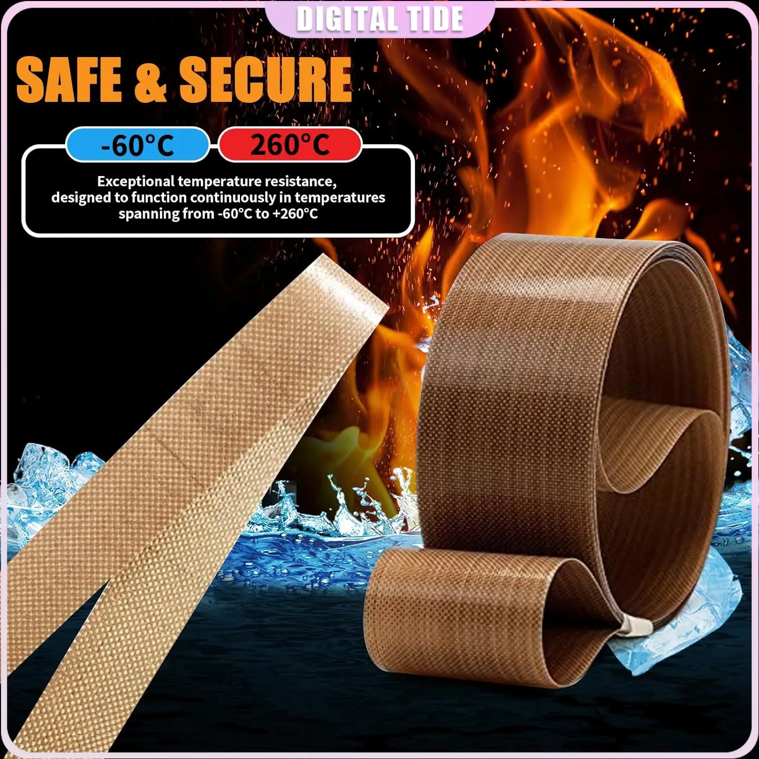 50pcs Band Sealer Belts for 750 770 810 Continuous Band Sealer PTFE  Tape for Automatic Horizontal Sealing Machine