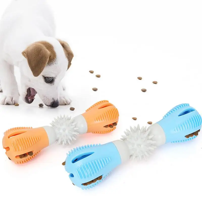 

Dog Chew Toys Dumbbell Dog Toothbrush Stick Interactive Rubber Chew Toys For Dogs Tough Dog Toothbrush Stick For Play And