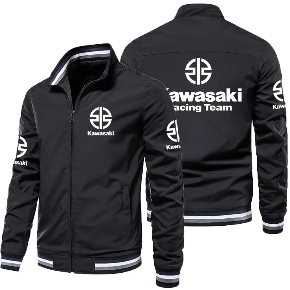 Kawasaki Logo Motorcycle Racing Teams Men Jackets Coat Spring Autumn White Man Jacket 2024 New Causal Sports Male Clothes Coats