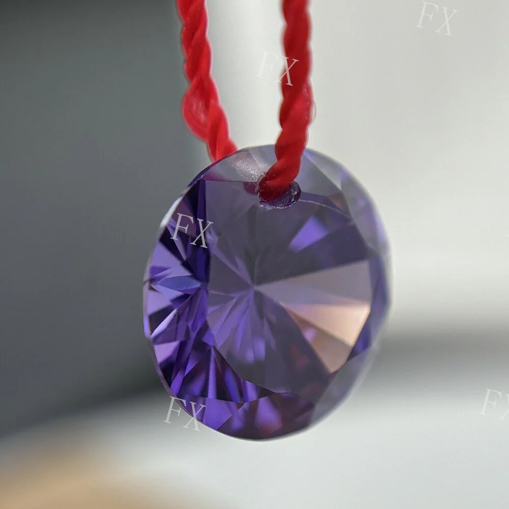 

3.5~12mm Single Hole Round cut Violet Cubic Zirconia CZ Loose Gemstone For Jewelry DIY