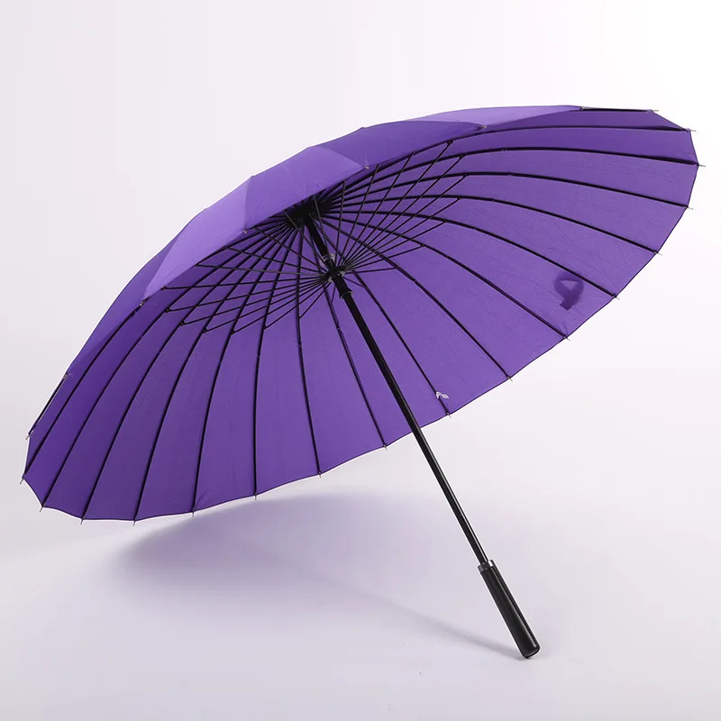 Creative automatic straight umbrella 24 bone long handle gift rainbow umbrella rainproof umbrella