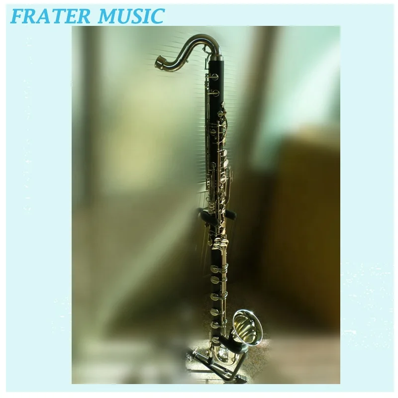 Hard Rubber Material Body Bass Clarinet With Low C Key And Nickel Plated Keys (JCL-610)