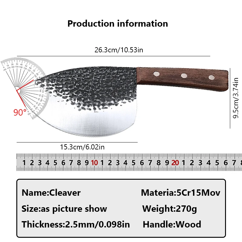 Professional Chef Kitchen Knives Sharp Blades Cutting Meat Cleaver Slicing Fish Knife Full Tang Cooking Cutter Tools