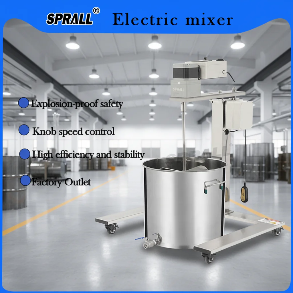 SPRALL Industrial Liquid Shampoo Mixers Electric Agitator Mixing Machine  Motor Food Grade Capacity 600 RPM Mixer