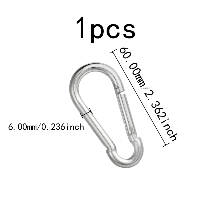 1 pcs M6 Outdoor Climbing Clips, Spring Loaded Gate, Outdoor Camping Hiking Key Holding, Compact Portable Size