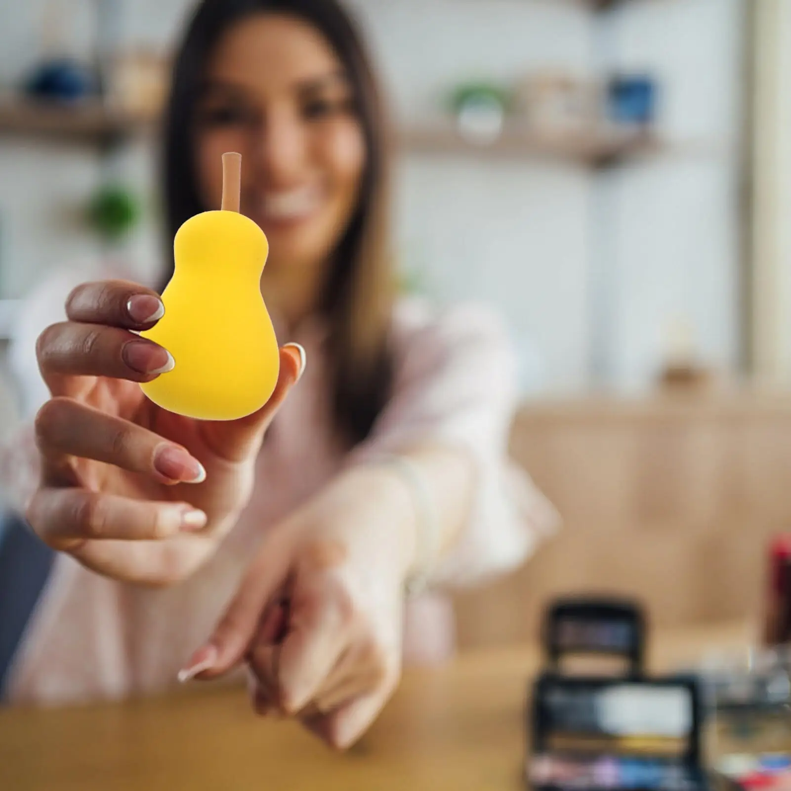 Esponjas de maquiagem em formato de fruta, 8 peças: pincéis extra estranhos fofos - aplicador de base para creme líquido em pó - ferramentas de maquiagem facial