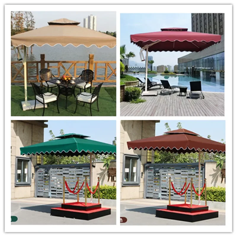 For Outdoor Shade Garden Umbrella Unilateral Umbrella Terrace Garden Roman Umbrella Outdoor Hand Push Stall Large Sun