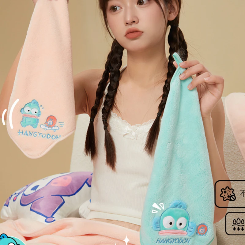 Nueva toalla Sanrio Hangyodon Kawaii Anime lindo baño niñas toalla absorción de agua secado rápido niños dibujos animados lavado cara toalla