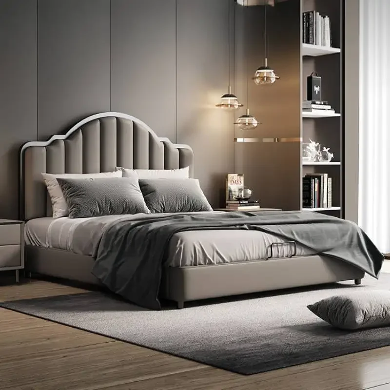 

Salon Metal Double Bed Nordic Elegant Pretty Modern Bedroom Bases Bed Frame King Lit Pliable Modern Beliche Salon Furniture