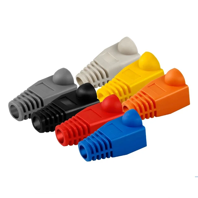 RJ45 CAT6 CAT5e Adapter Cap Ethernet Network Cable Connector Plugs RJ45 Caps Cat 5 Protective Sleeve Multicolour 50 100szt/lot