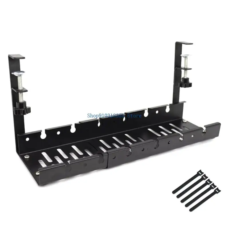  Retractable Under Desk Cord Organizers Tray AntiSlip Base Secures Cable Hold