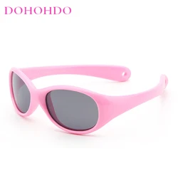 3-12 Years Kids Polarized Sunglasses Boy Girls Soft TPEE Oval Frame Cat Eye Design Child Fashion Sun UV400 Protection Outdoors