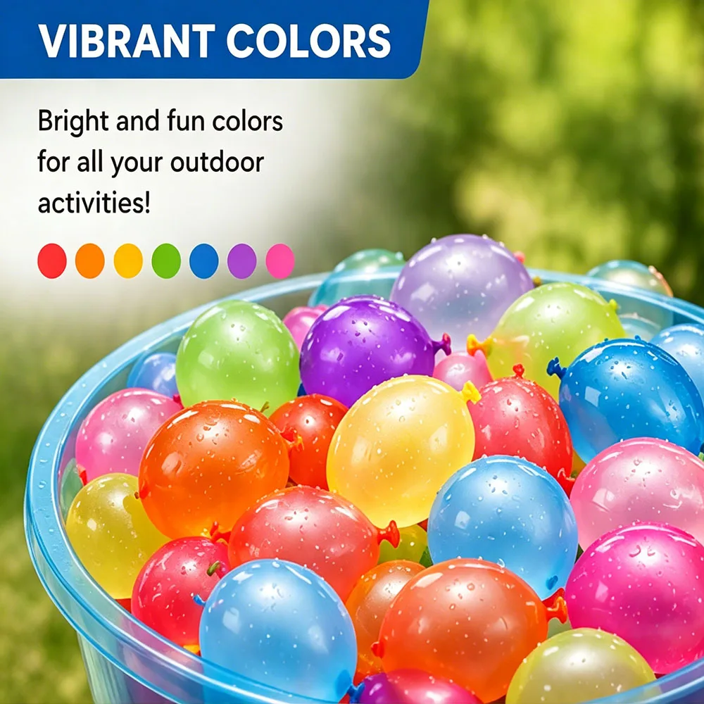111Pcs Combo Pack Quick Fill Self Sealing Water Balloons Summer Splash Outdoor Garden Pool Beach Party Event Supply Prop Item