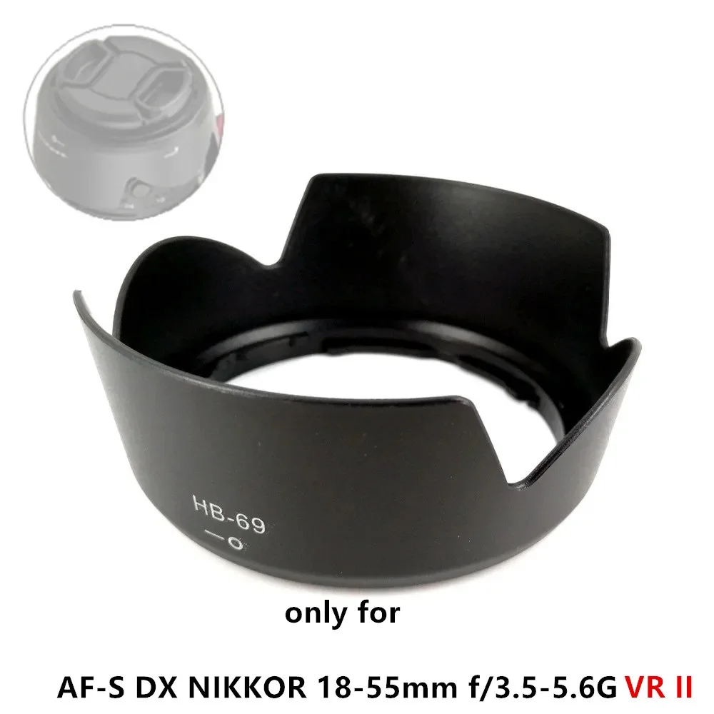 Petal Flower Lens Hood Replace HB-69 for Nikon AF-S DX Nikkor 18-55mm f/3.5-5.6G VR II /  18-55 mm F3.5-5.6 G VR II HB69 HB 69