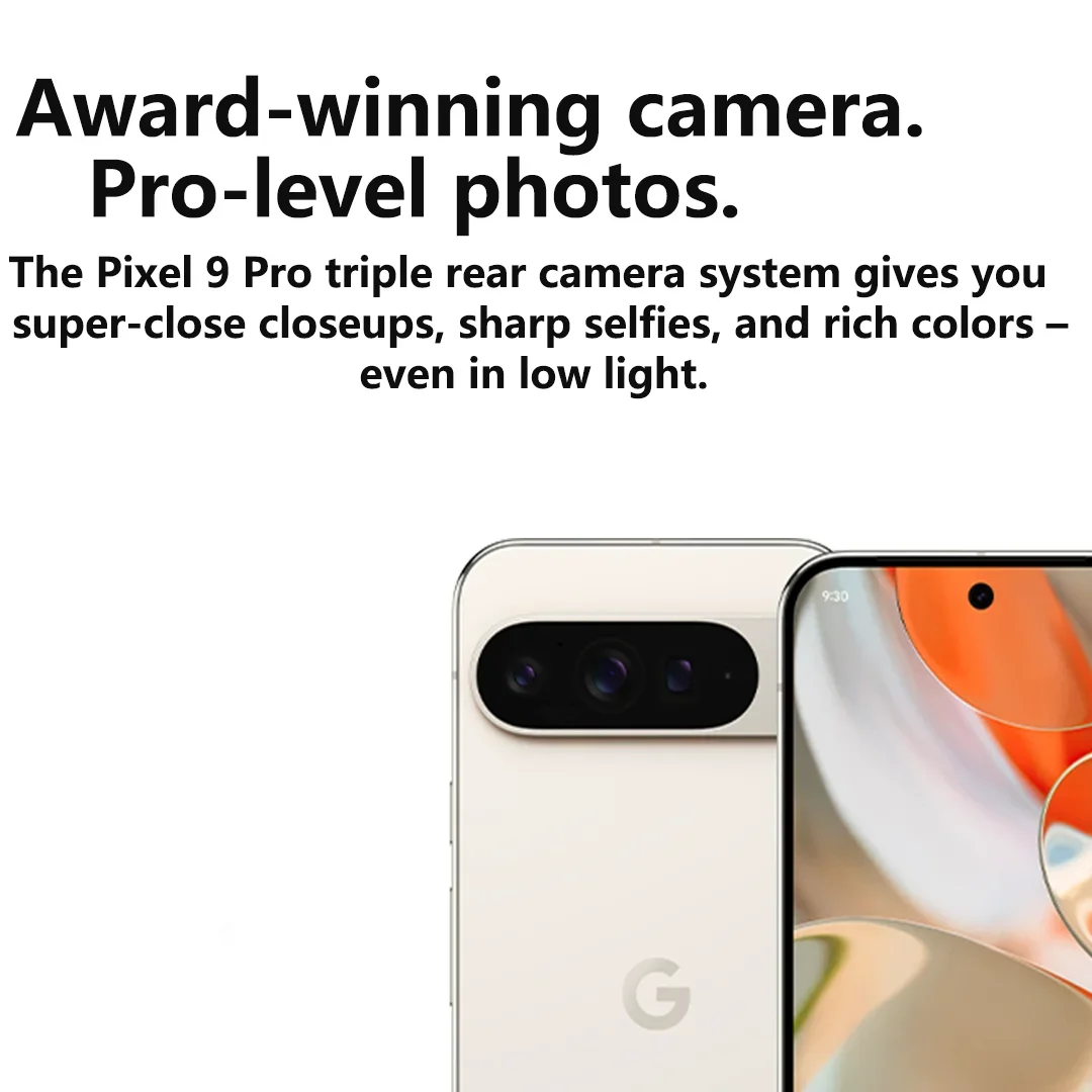 Google Pixel 9 Pro XL 6.8" OLED 16GB RAM 128GB 256GB 512GB ROM NFC Octa Core Google Tensor G4 Original Unlocked 5G Cell Phone