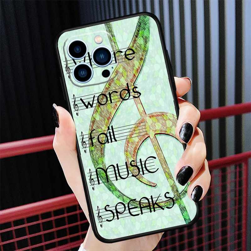 Music Note Musical Treble Clef Phone Case For Apple iPhone 16 15 14 12 Pro Max Plus X XS XR 11 13 Pro Max Cover Coque