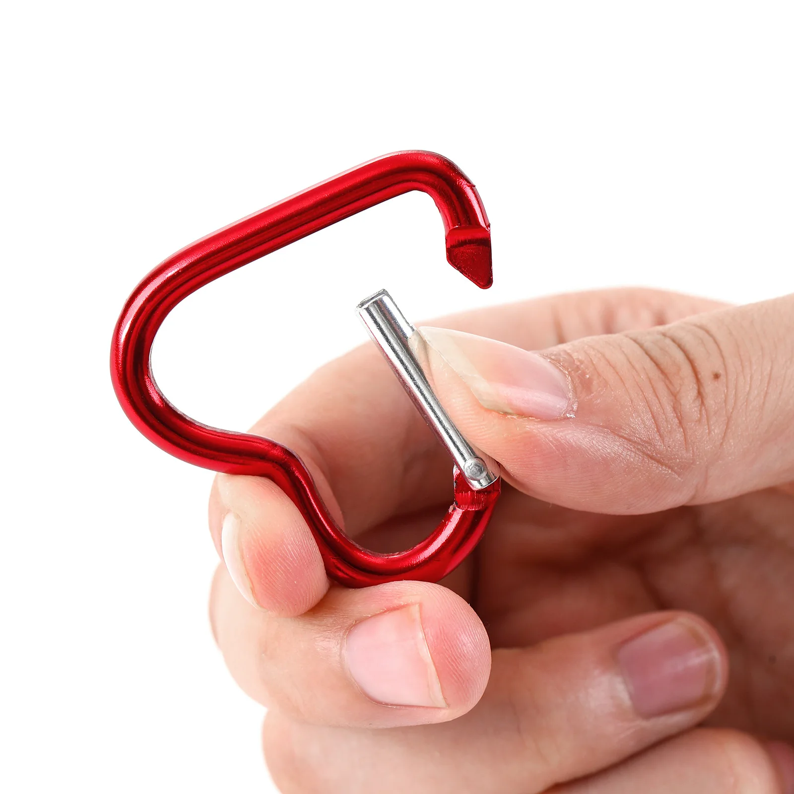 6pcs Durable Heart-Shaped Carabiner Keychain Clip for OutdoorAdventures - Perfect for Camping, Hiking and Travel