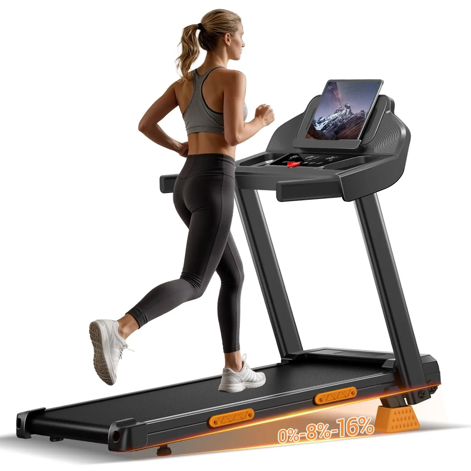16% Incline Treadmills for Home, Foldable Treadmill with Incline