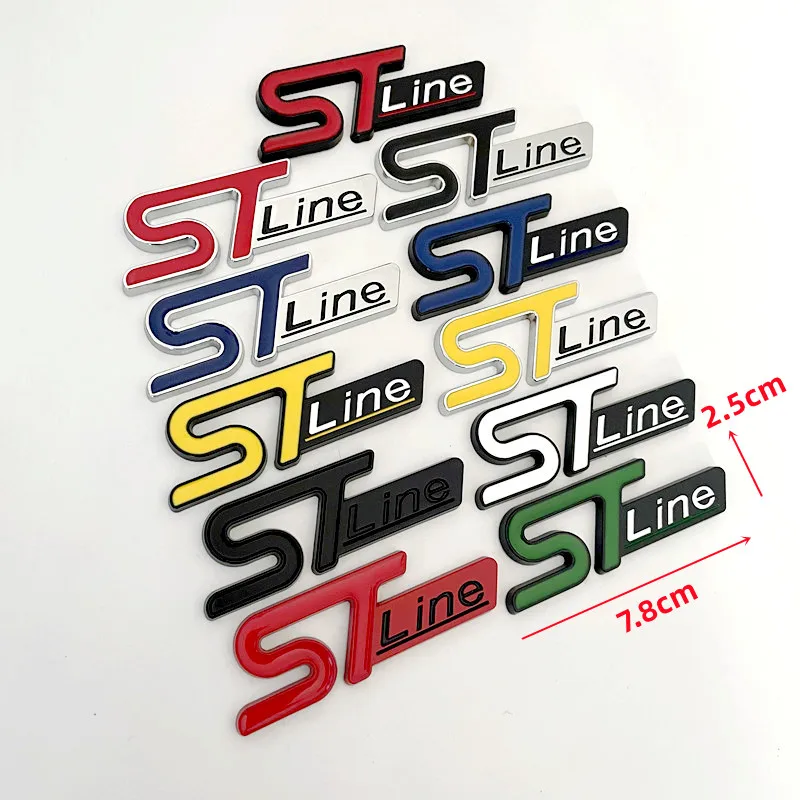 3D Metal Logo ST Line Badge Car Trunk Front Grill Emblem For Ford Focus MK4 PUMA Mondeo Kuga Fiesta ST Line Sticker Accessories